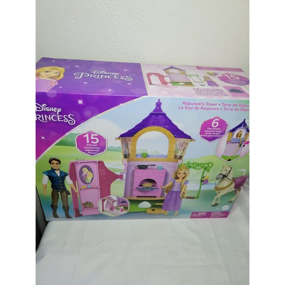Disney Princess Rapunzel Posable Doll and Tower Playset 15 Pieces NEW - Picture 3 of 12